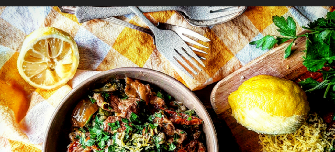 Stewed Veal with Sundried Tomatoes, Capers & Lemon (Gluten-Free & Paleo)